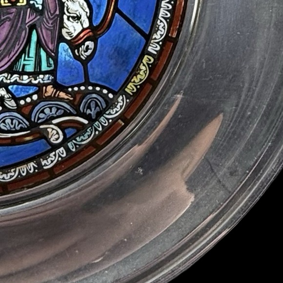 Stained Glass & Pewter Plate He Departed into Egypt" 1979 US Historical Society - Picture 4 of 7